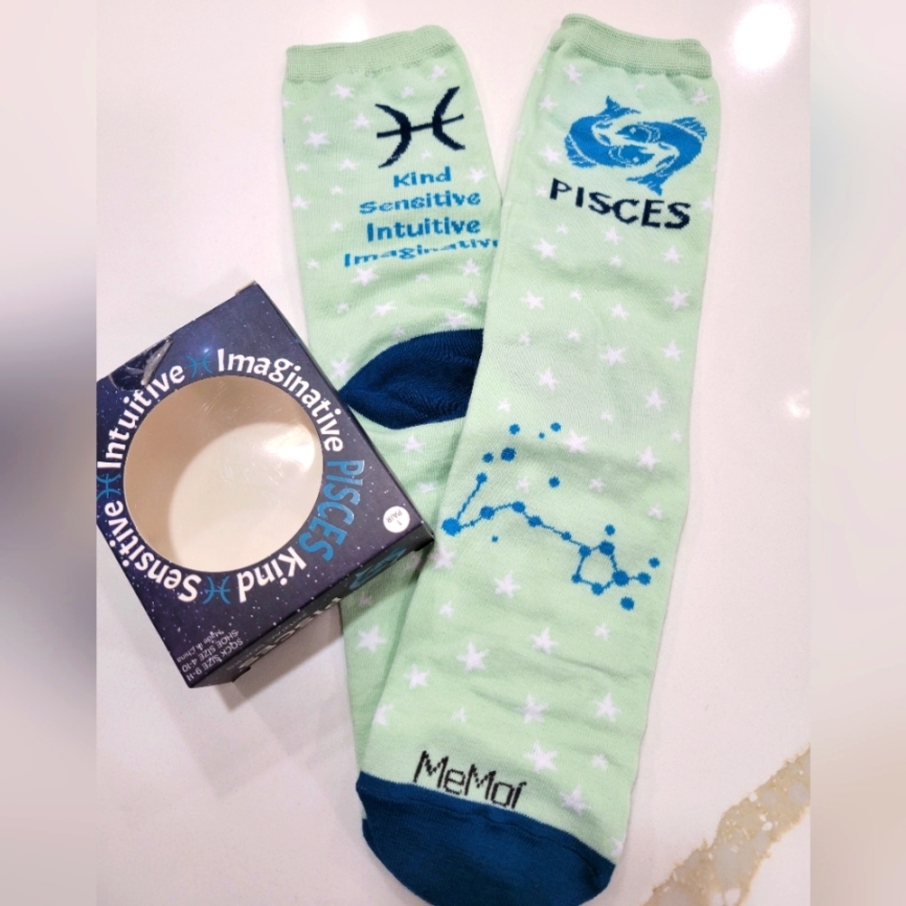 MeMoi Pisces Zodiac Casual Socks - Mint